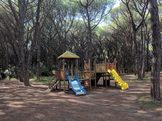 Kinderspielplatz im Pinienwald